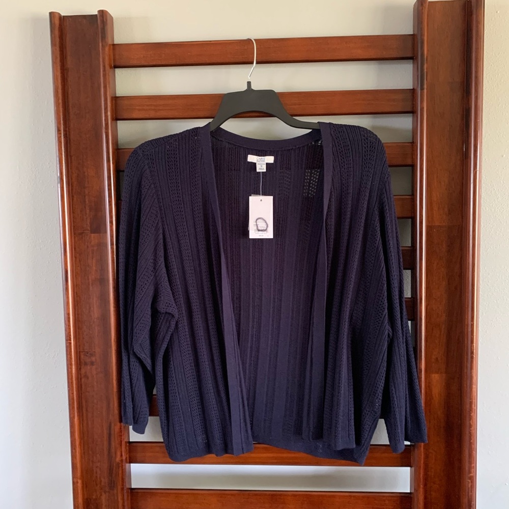 Croft & Barrow loose-knit Navy Cardigan - 1X